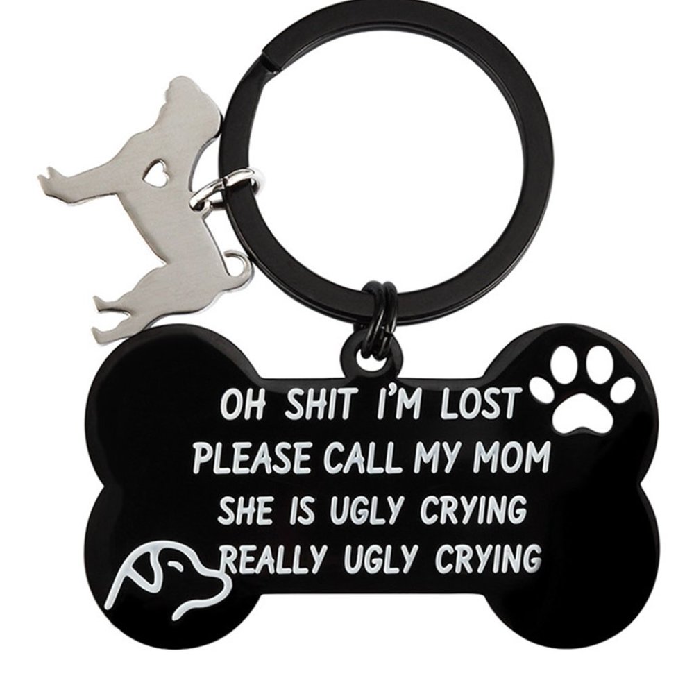 Im Lost dog charm Lettering Bone Dog Shape Keychain - Picture 6 of 6